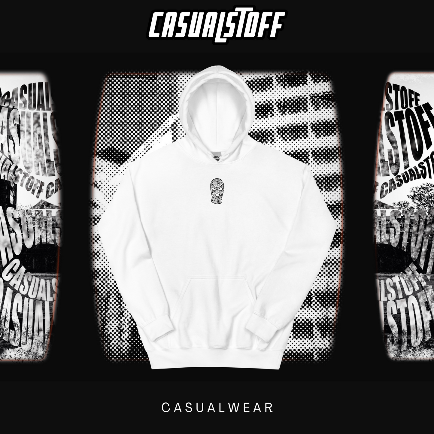 Hoodie Print Line Casualstoff Logo + Außenetikett " Casualstoff Schriftzug"