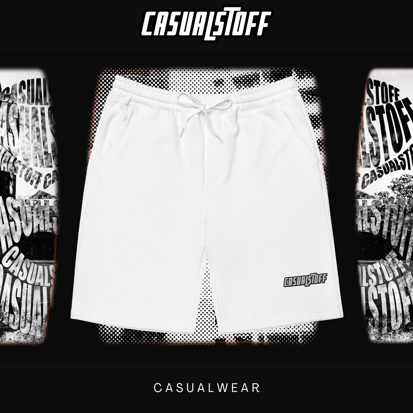 Fleece Shorts mit gesticktem Casualstoff Schriftzug (l) Generation 2.0