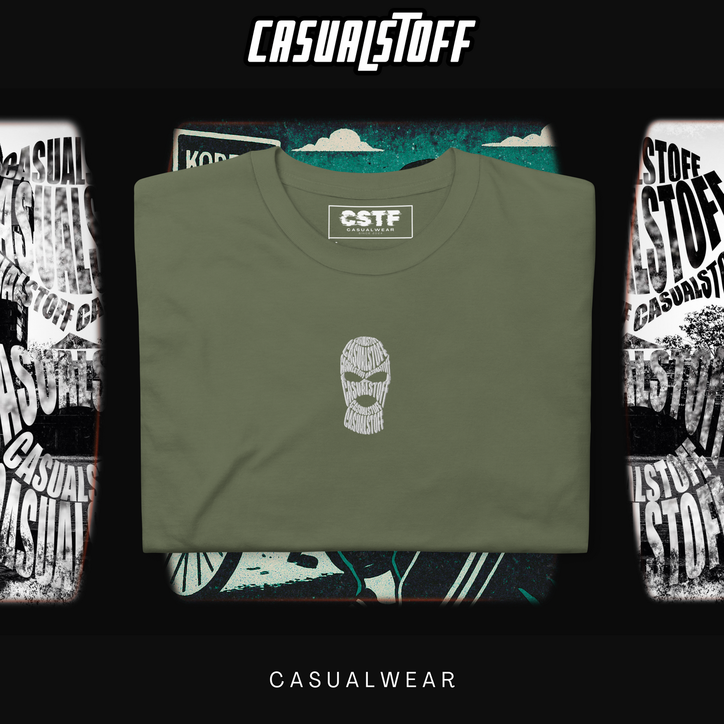 T-Shirt Grenzstoff Tour Edition mit in Weiß gesticktem Casualstoff Logo