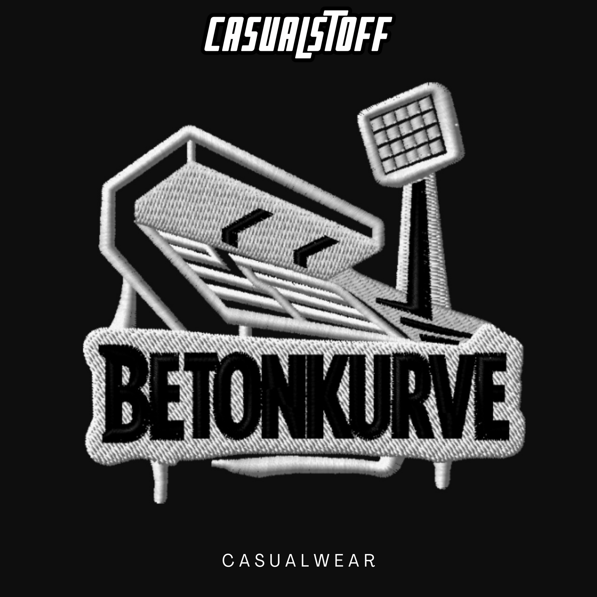 T-Shirt BETONKURVE™ – Weiß gestickt