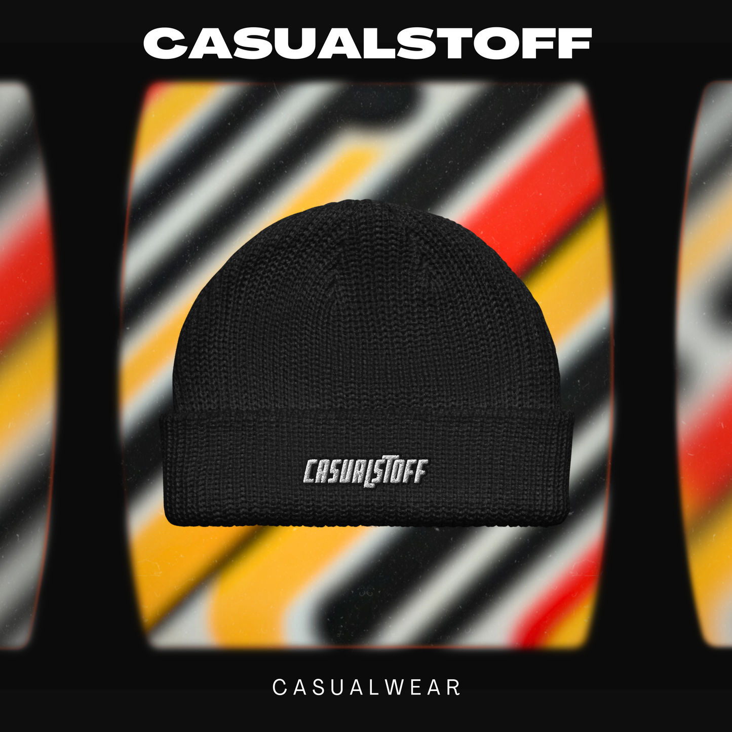 Beanie mit gesticktem Casualstoff Schriftzug Generation 2.0