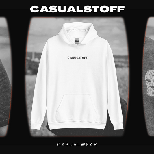 Hoodie "Casualstoff" Druck + Logoaußenetikett