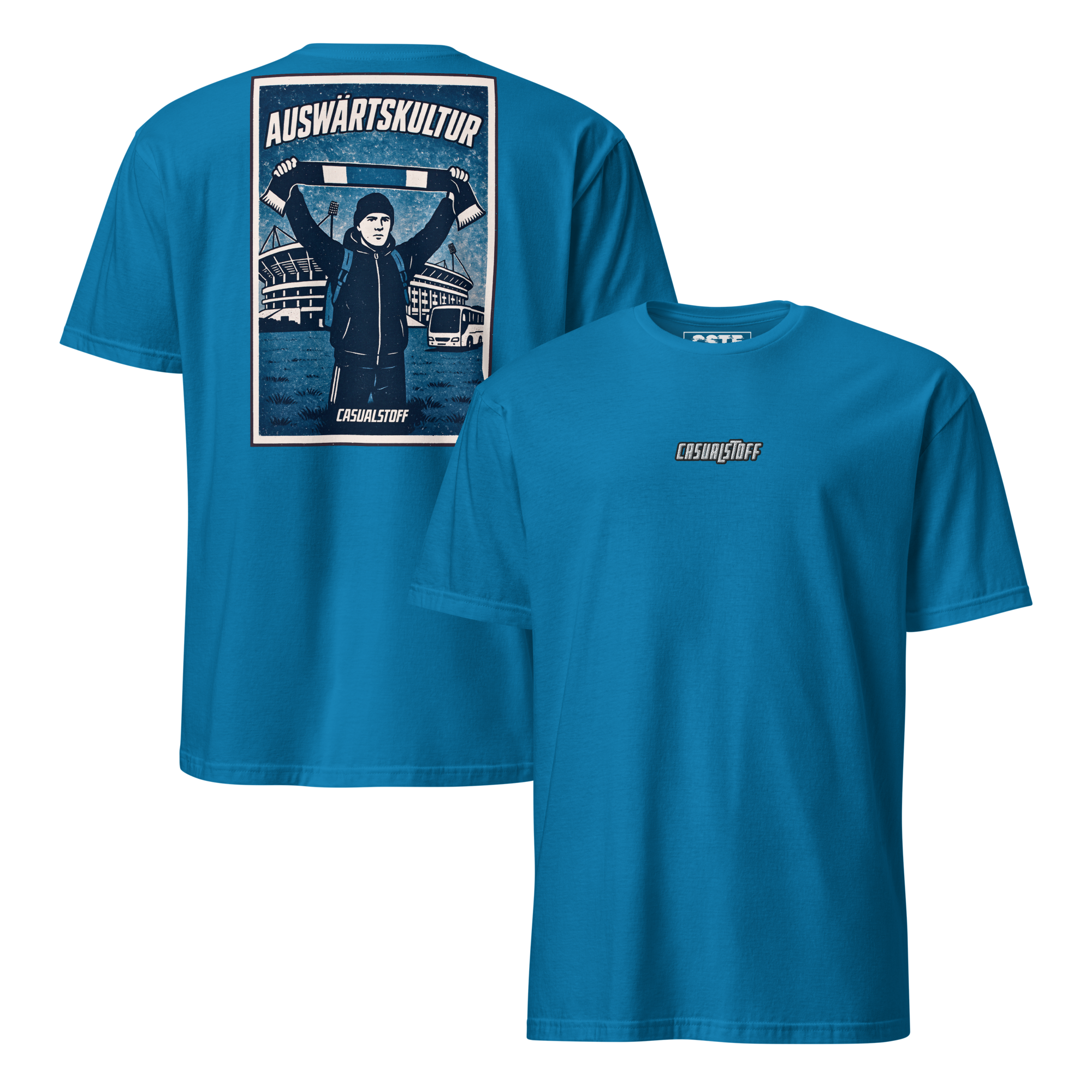 CASUALSTOFF™ T-SHIRT – AUSWÄRTSKULTUR. BUS. STATT BETT.