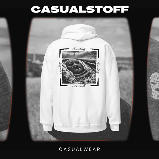 Hoodie mit in Weiß gesticktem Casualstoff Logo "No Face - One Vision"