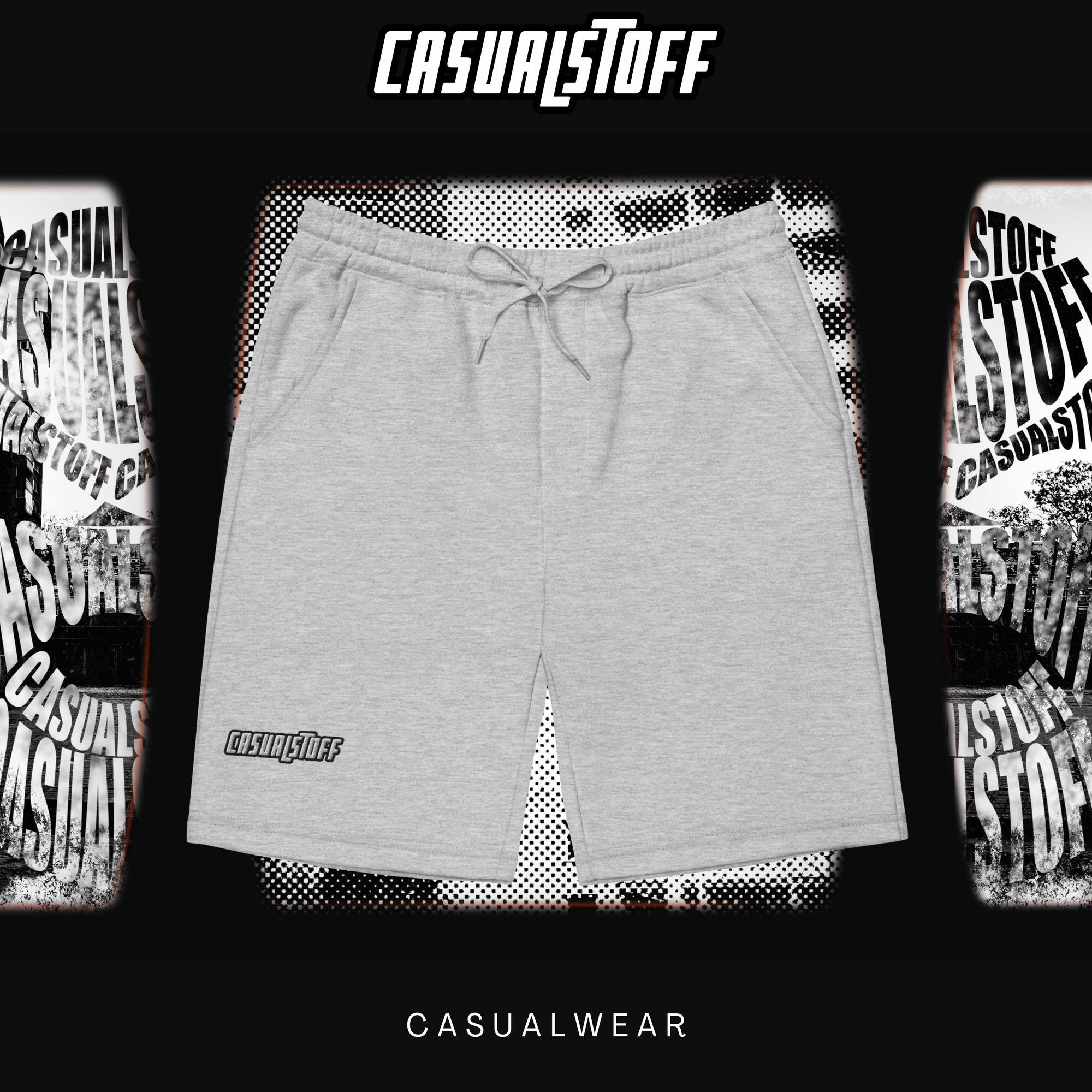 Casualstoff™ Fleece Shorts – Schriftzug-Stick (rechts)