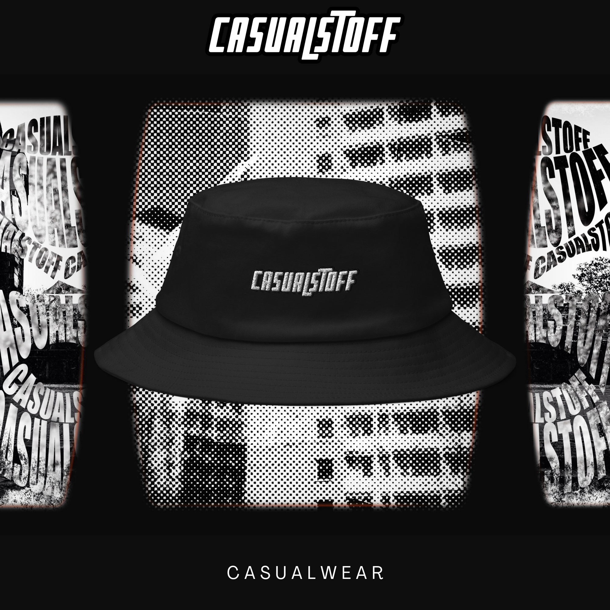 Casualstoff™ FlexFit Fischerhut – Gestickter Schriftzug