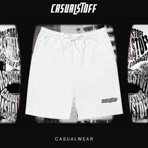 Casualstoff™ Fleece Shorts – Schriftzug-Stick (links)