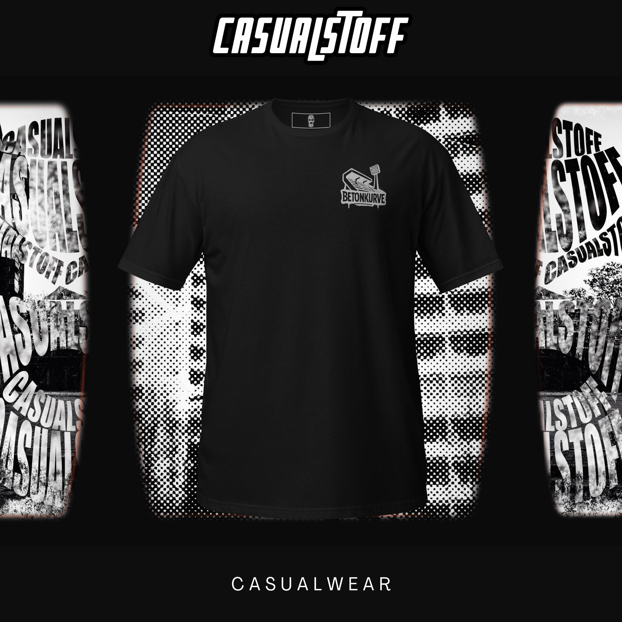 T-Shirt BETONKURVE™ – Weiß gestickt