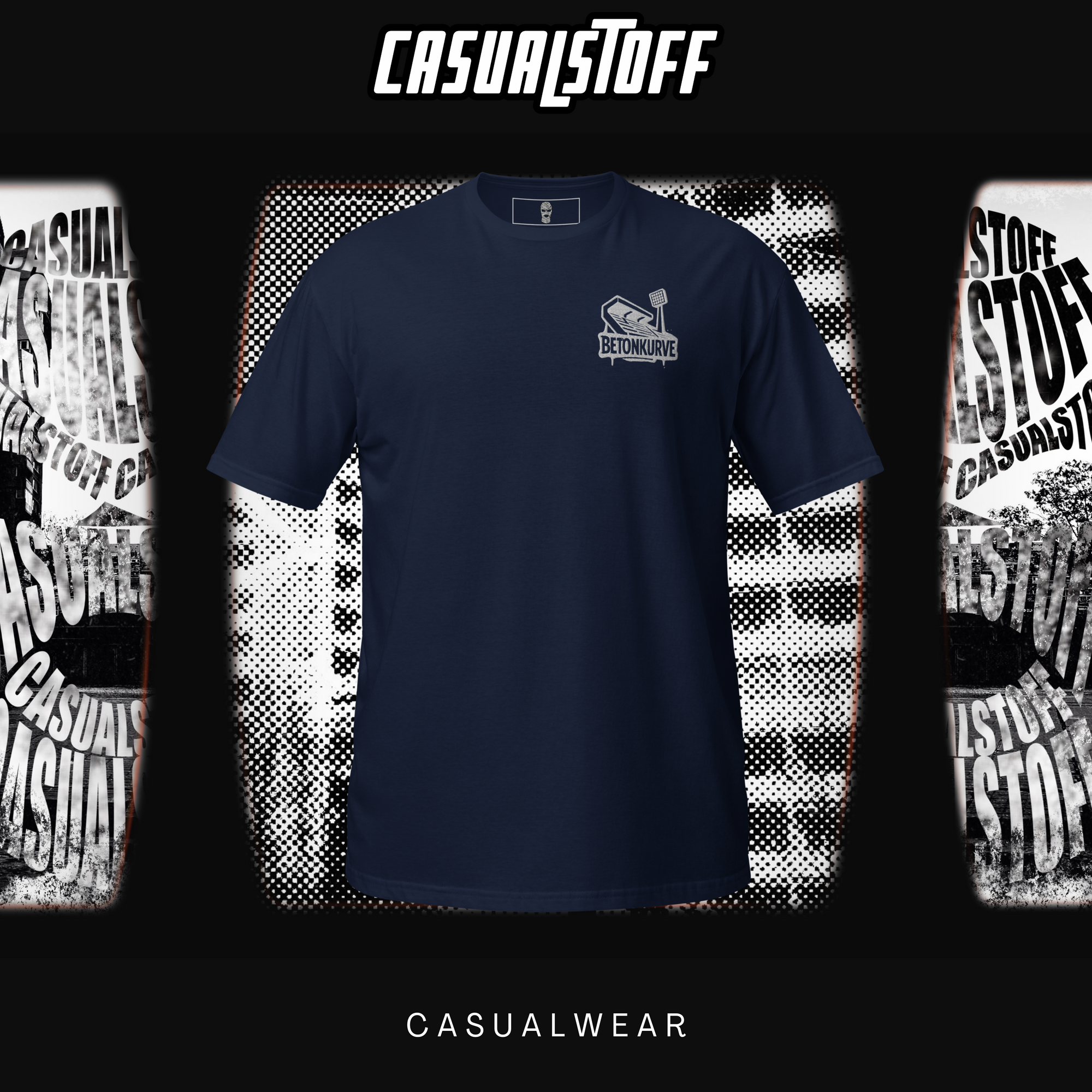 T-Shirt BETONKURVE™ – Weiß gestickt