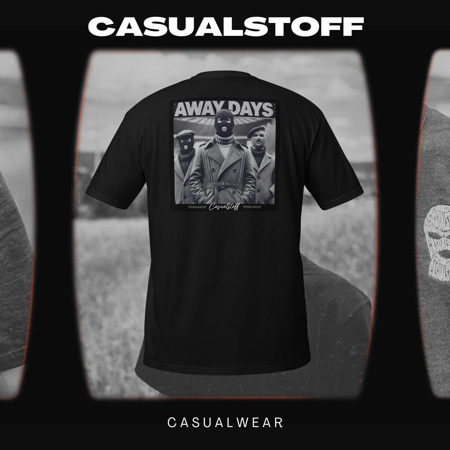 T-Shirt mit in Weiß gesticktem Casualstoff Logo "Away Days"