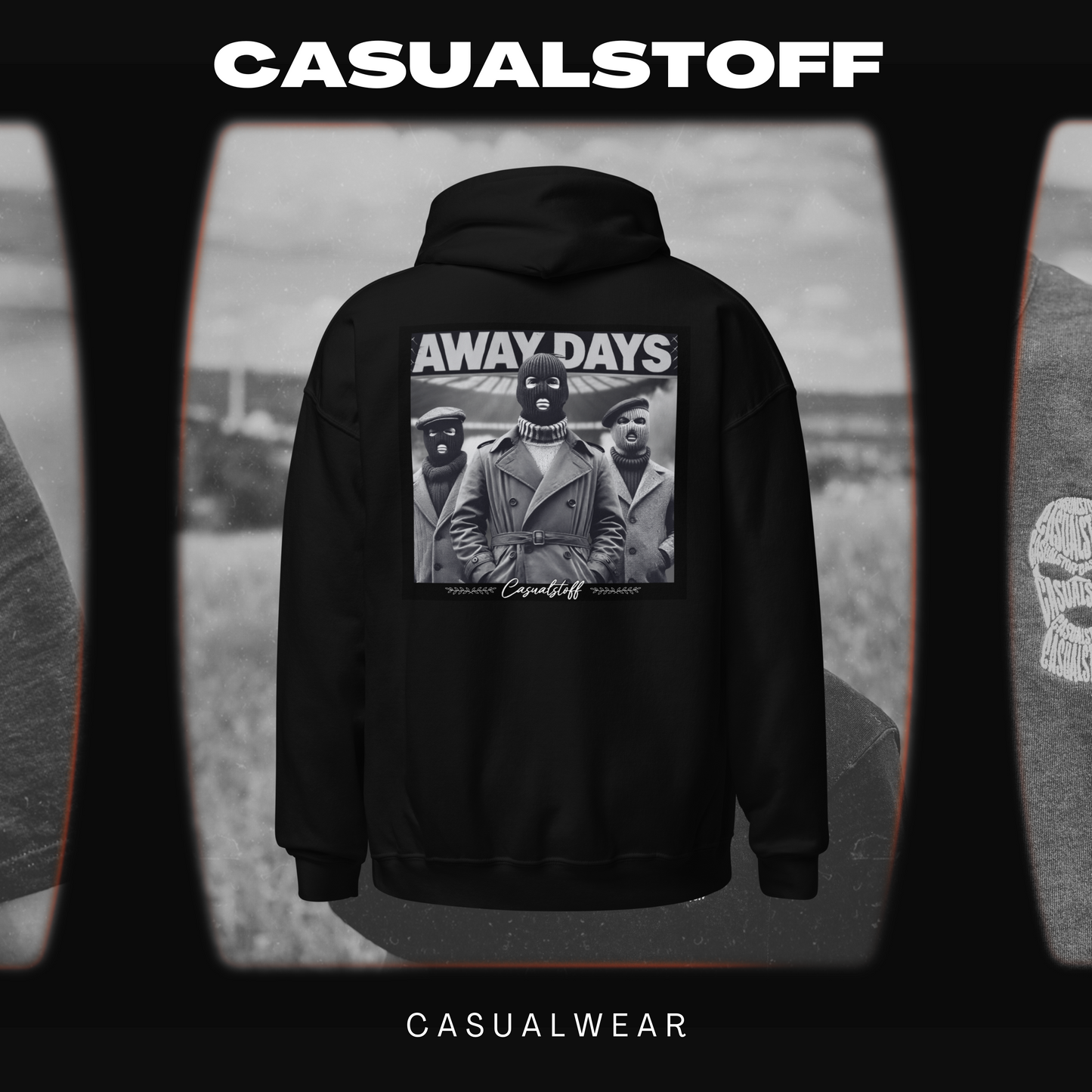 Hoodie mit in Weiß gesticktem Casualstoff Logo "Away Days"