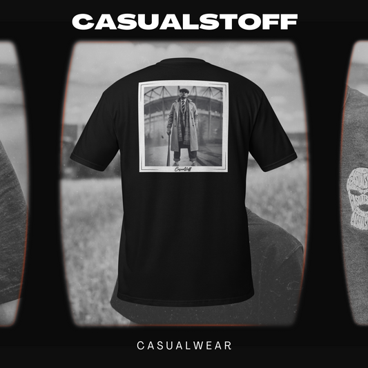 T-Shirt mit in Weiß gesticktem Casualstoff Logo "Casual Vision"