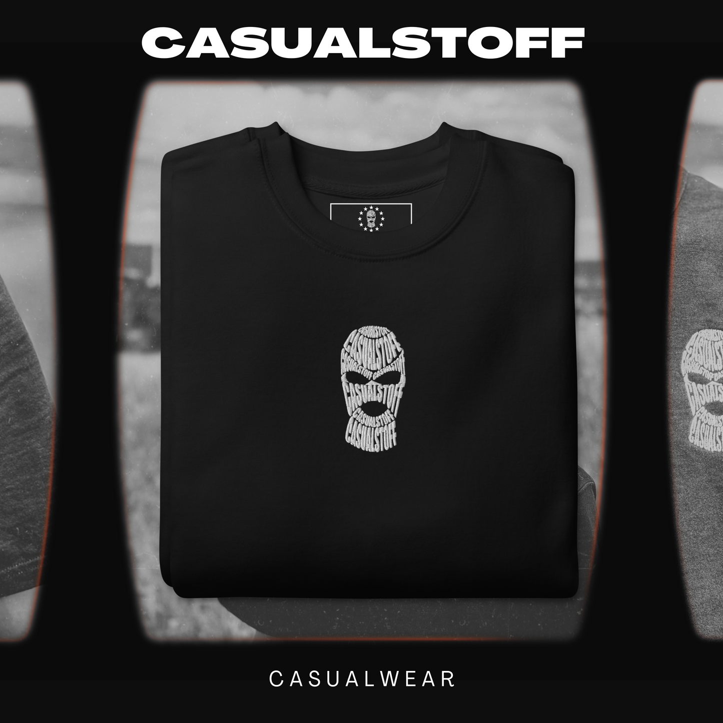 Pullover mit in Weiß gesticktem Casualstoff Logo